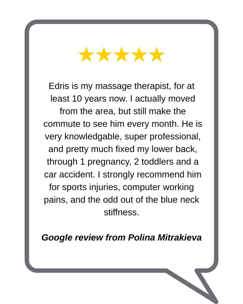 Google review of Cross Roads Physiotherapy & Massage Therapy